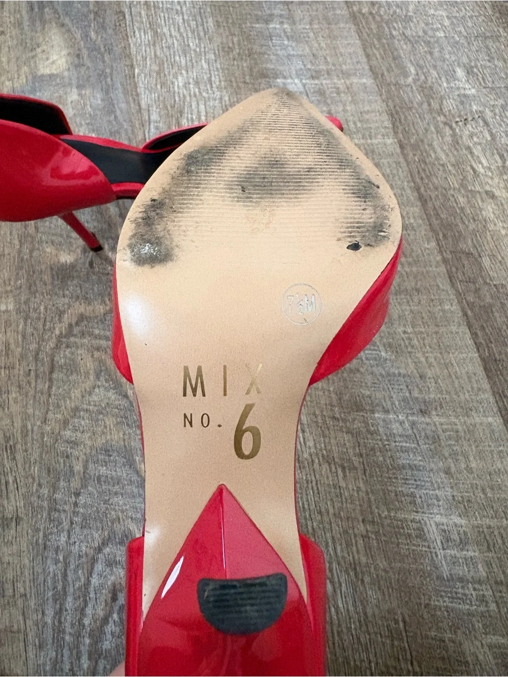 Mix No. 6 Red Patent Pointed-Toe D'Orsay Heels
